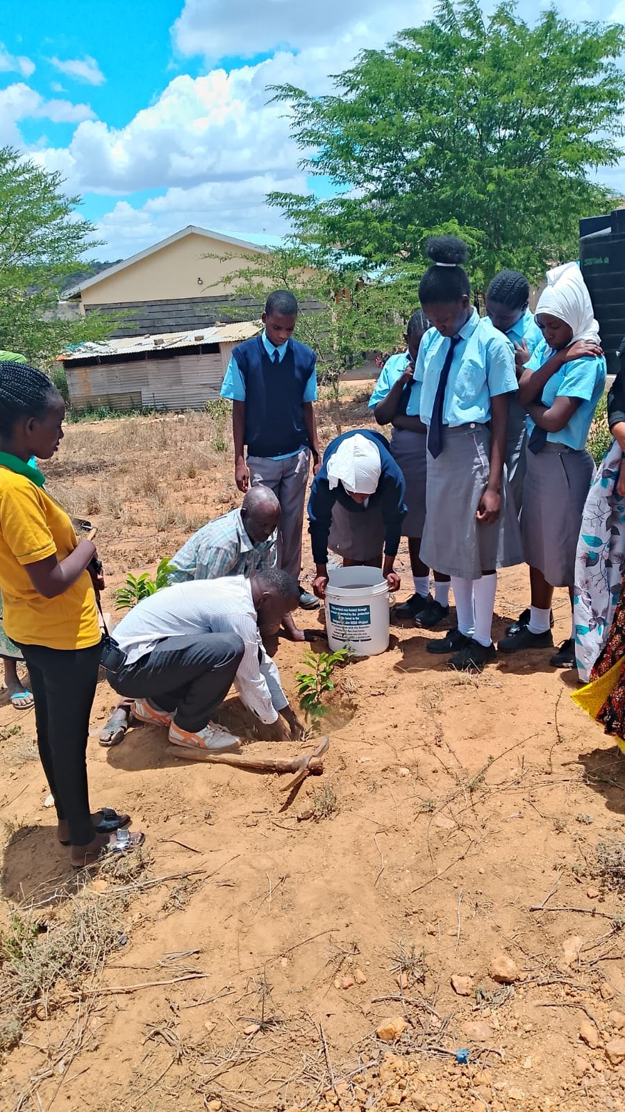 Water tanker providing relief to Mwanangao Mixed Secondary School